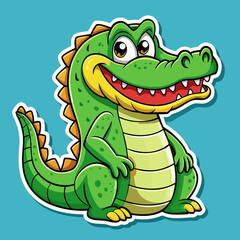 cartoon crocodile with a gift