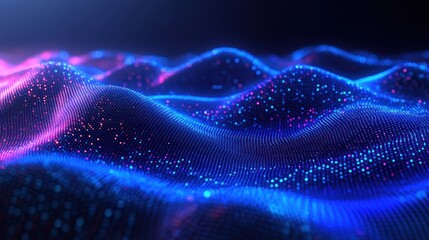 Abstract digital wave, vibrant colours