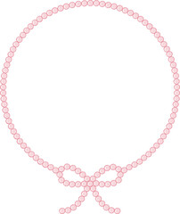Circle Pearl Coquette Ribbon Cute Frame Girly Cottagecore