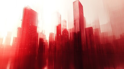 Red cityscape high resolution photo modern architecture