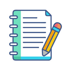 Notebook with pencil icon for taking notes planning