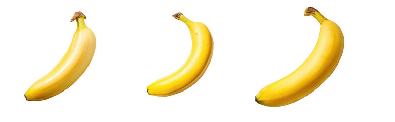 Banana on a transparent background, top view