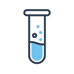 Simple chemical test tube illustration on White Background