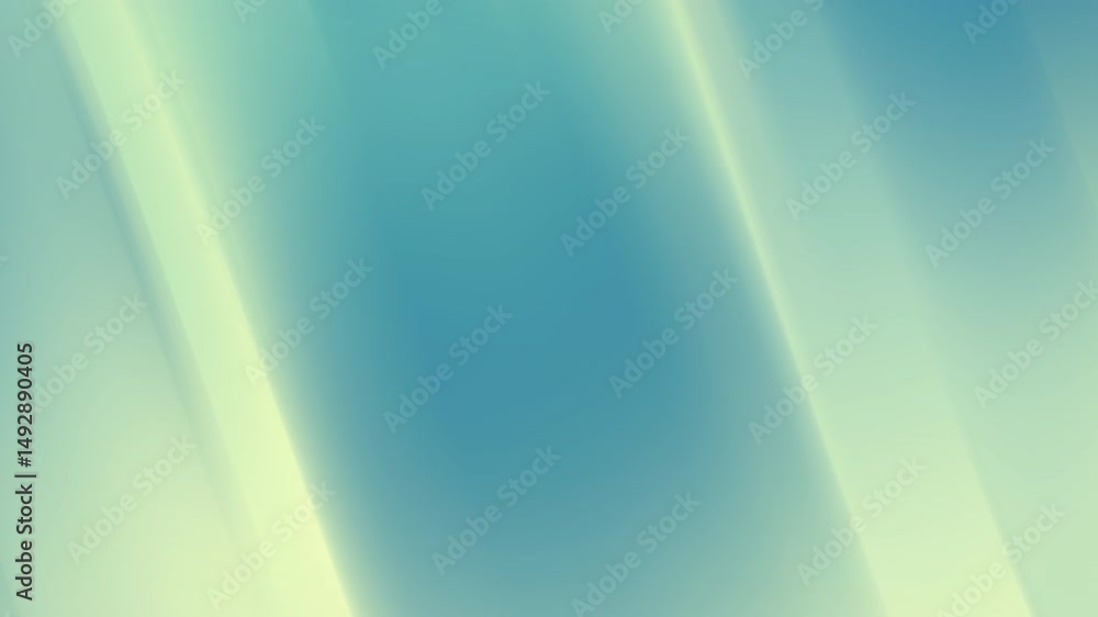Poster abstract background with diagonal pale yellow and teal green light streaks on a teal green backdrop.