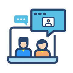 Online meeting platform illustration with communication and collaboration design