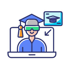 Student uses VR for remote learning graduation ceremony online
