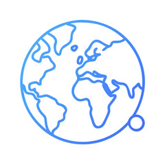 Stylized blue globe icon on a White Background design