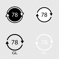 Recycling Code 78 GL Set. Silver Plated Glass.