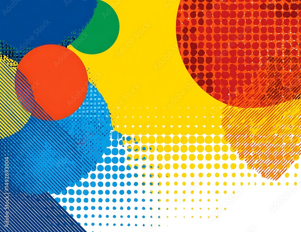 Poster abstract colorful background with circles and stripes design