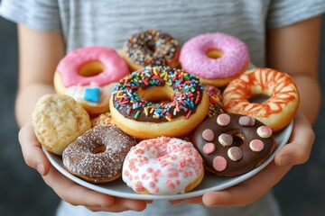close-up of child’s plate overloaded with unhealthy food