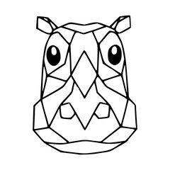 polygonal hippopotamus line art