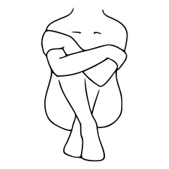 stylized female pose illustration