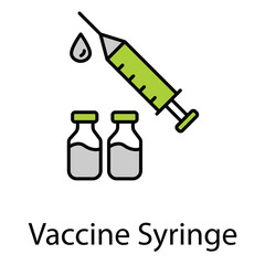 Vaccine Syringe Vector Icon For Immunization