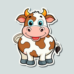 Fototapeta premium funny cow cartoon isolated