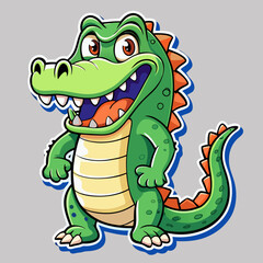 cartoon crocodile with a gift