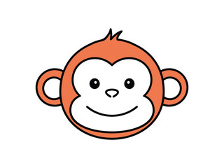 hand drawn monkey cartoon logo design vector illustration