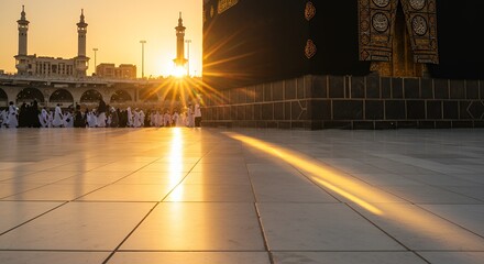 Kaaba at Sunrise in Mecca