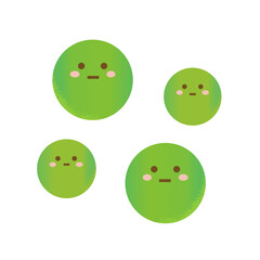 手描き風　かわいい腸内細菌　日和見菌