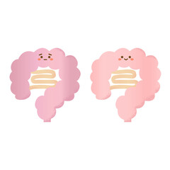 手描き風　かわいい腸のセット