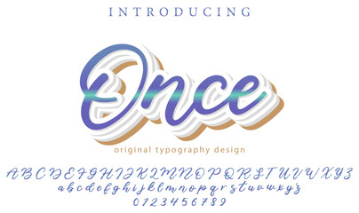 Once Font Stylish brush painted an uppercase vector letters, alphabet, typeface