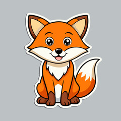 Obraz premium red fox cartoon