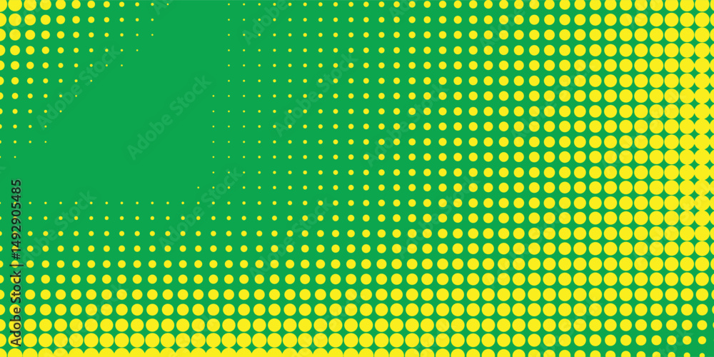 Poster dots halftone yellow green color pattern gradient texture background.
