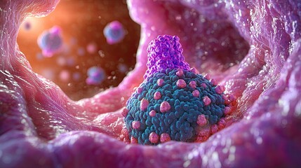 Fototapeta premium Thyroid gland cancer with a detailed tumor anatomy view