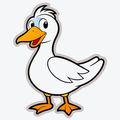 bird, goose, duck, animal, white, beak, farm, nature, isolated, feather, cartoon, feathers, water, wildlife, geese, domestic, poultry, animals, grass, illustration, agriculture, birds, waterfowl, fowl