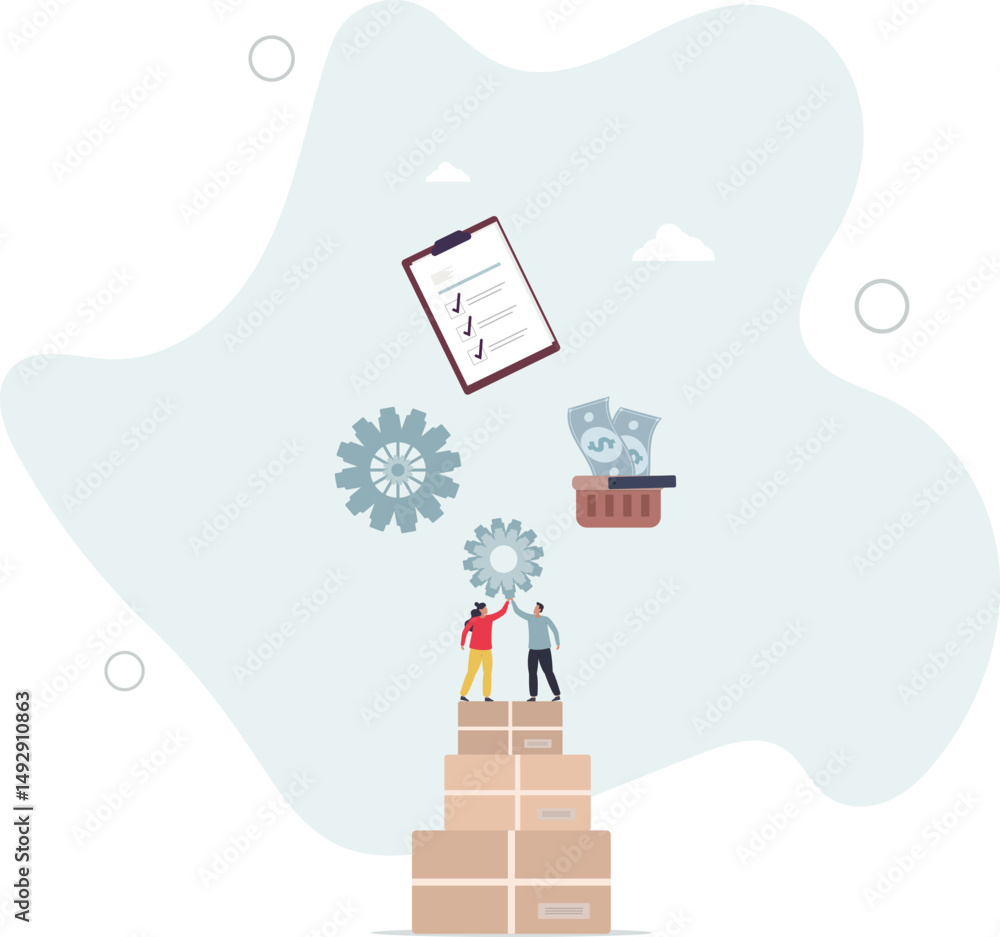 Wall mural procurement work as supply chain and order processing.occupation with task to control demand and com