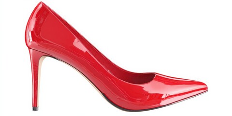 Obraz premium Classic red patent leather pumps. A timeless and elegant style for any occasion.