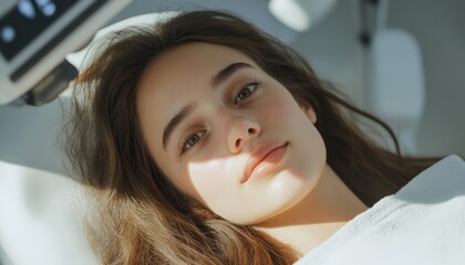 Captivating closeup of female model in modern ski gear urban setting lifestyle photography natural light beauty concept