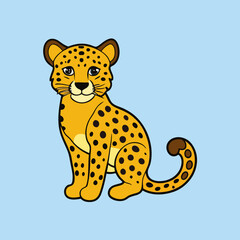 leopard cartoon isolated on white