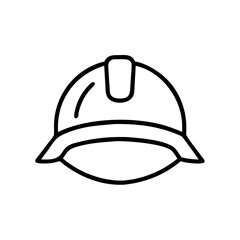 Fototapeta premium Line drawing of a firefighter helmet in a simple design 
