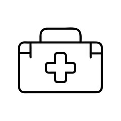 Obraz premium Outline of a first aid kit icon in minimalistic style 