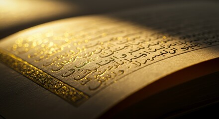 Arabic Text on Book Page with Gilded Details