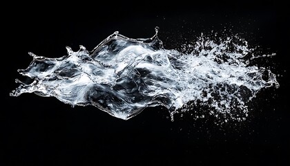 Dramatic Splash of Water Creating Beautiful Patterns Against a Black Background