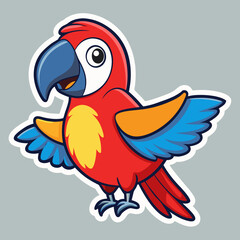 cartoon parrot on white