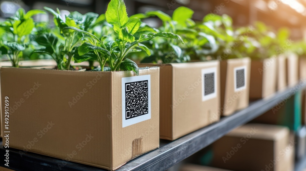 Poster recyclable smart packaging concept with qr code for product lifecycle tracking