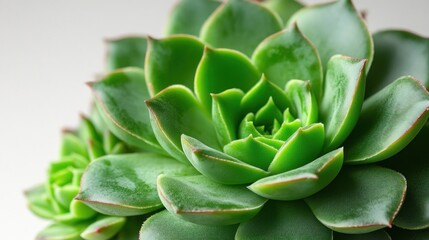Fototapeta premium Close-up of a Lush Green Echeveria Succulent