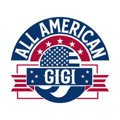 All american gigi SVG Design
