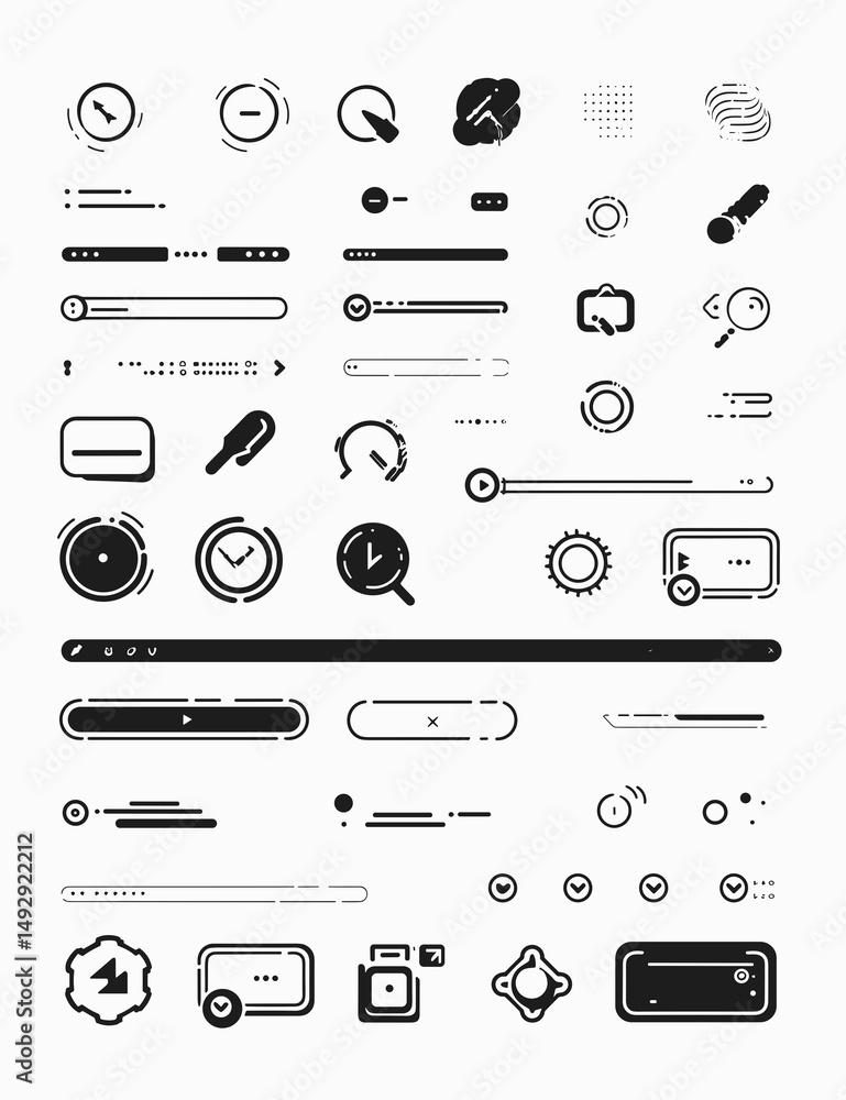 Aufkleber vector elements: a collection of sleek, minimalistic vector elements, offering versatility for diver