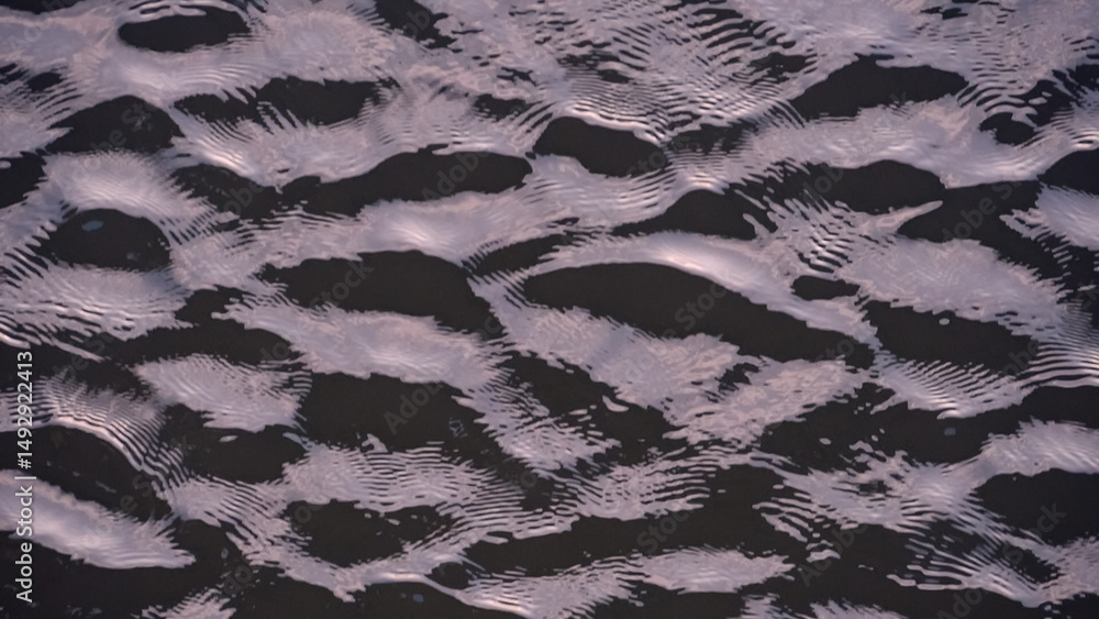 Poster water surface texture: captured from above, the rippling surface of water forms an intricate pattern