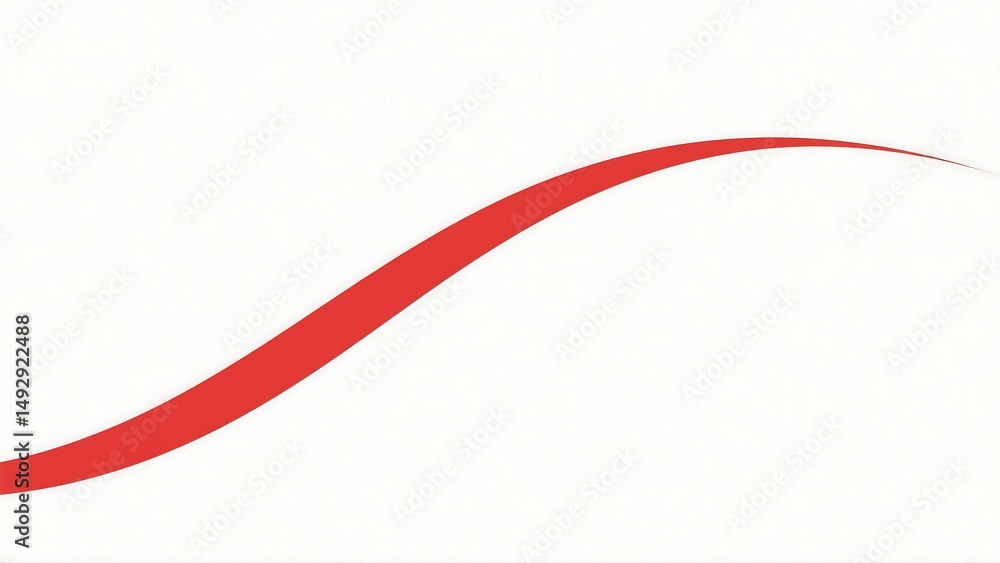 Aufkleber abstract geometric pattern of bold red lines sweeping across a clean white background in ultra-high-