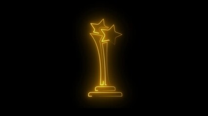 Glowing neon line Award cup icon isolated Winner trophy symbol trophy symbolizing achievements milestones business success vivid high definition Championship or competition trophy