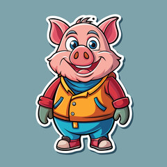 cartoon pig with big smile