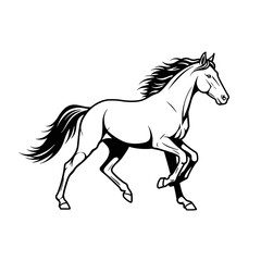 Obraz premium Stylized horse head logos in black and green.