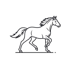Fototapeta premium Stylized horse head logos in black and green.