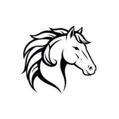 Fototapeta premium Stylized horse head logos in black and green.