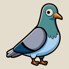 cartoon bird on white background