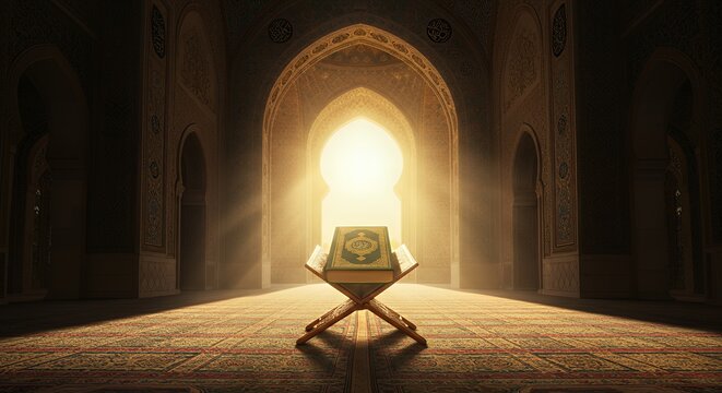 Islamic book on stand in mosque